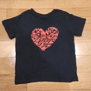 Gildan Dark Charcoal Gray Short Sleeve Tee with Heart Graphic